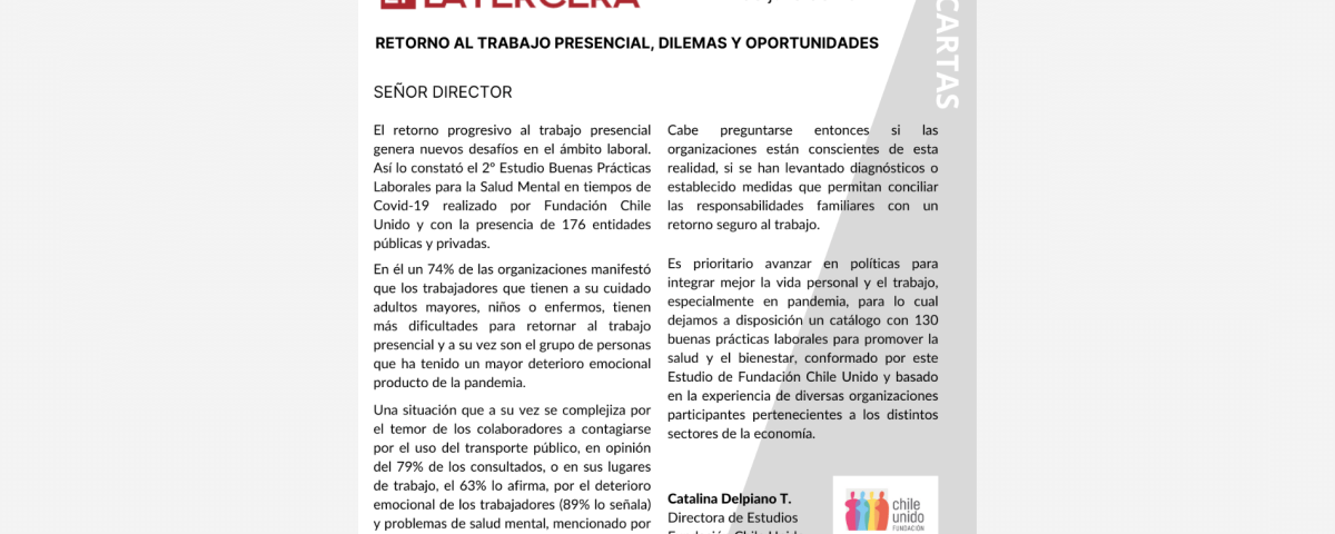 Retorno al trabajo presencial, dilemas y oportunidades