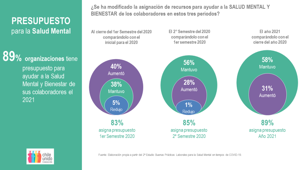 INFORME - 2º Estudio Buenas Prácticas Laborales para la Salud Mental en tiempos de COVID-19 - Fundación Chile Unido - Marzo 2021 - Presupuesto para la Salud Mental